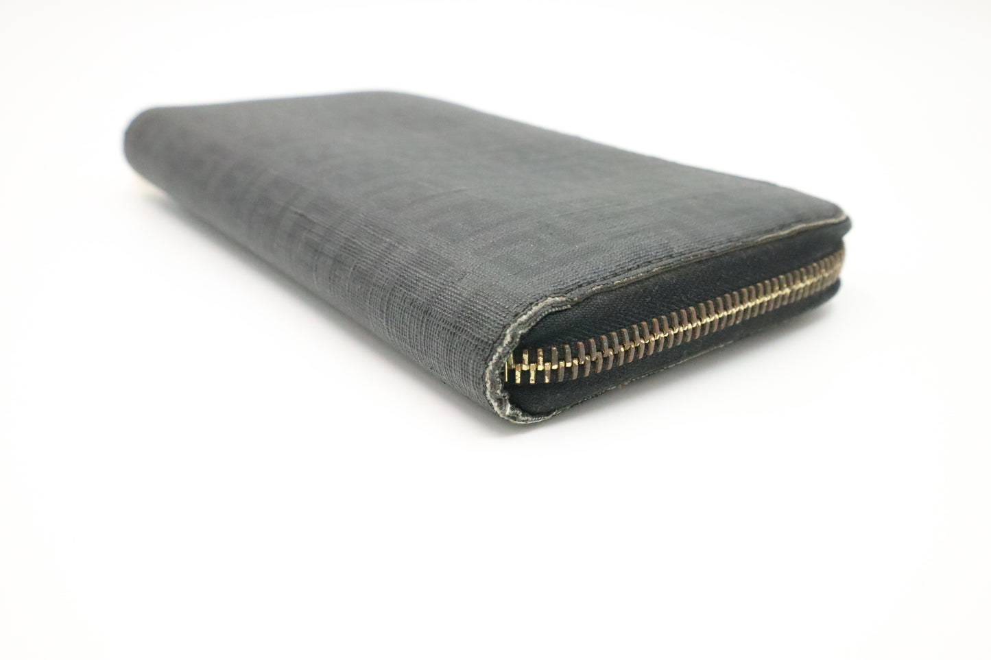 Fendi Long Zippy Wallet in Black Zucca Coated Canvas