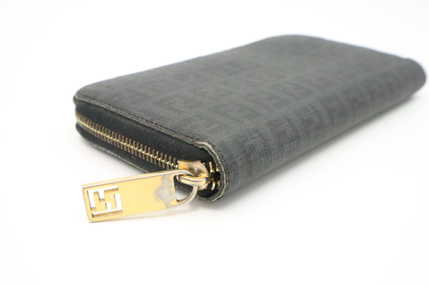 Fendi Long Zippy Wallet in Black Zucca Coated Canvas