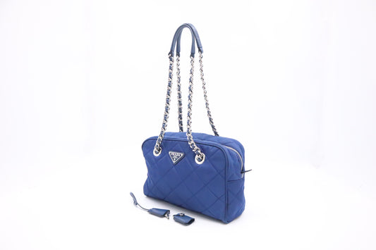 Prada Shoulder Bag in Blue Nylon