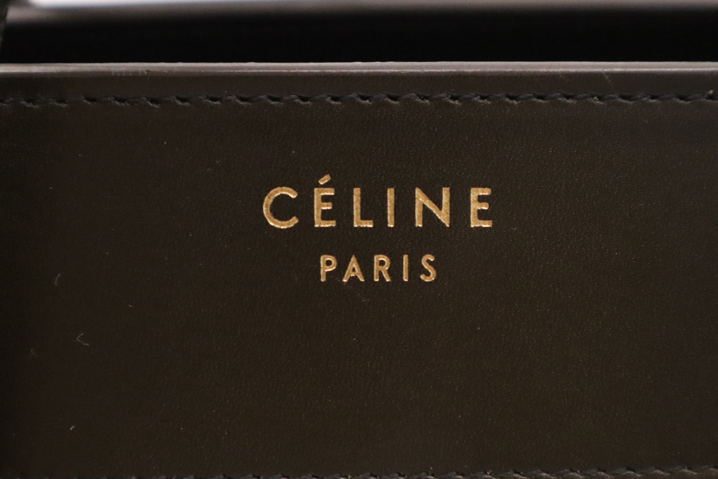 Celine Micro Luggage in Brown and Lime Yellow Leather