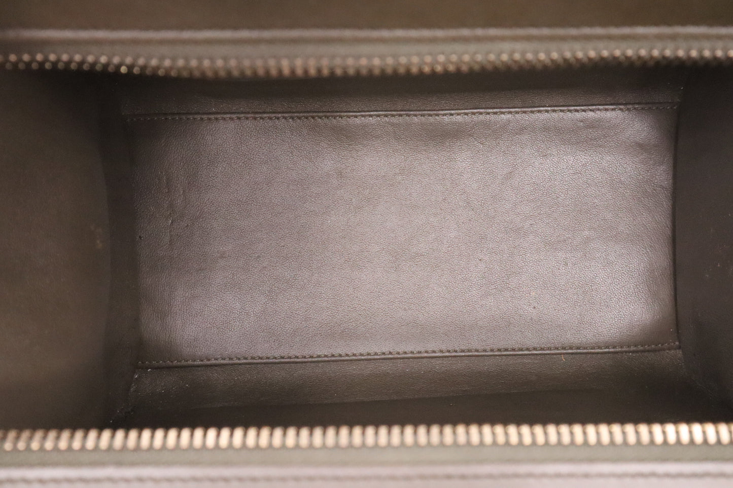 Celine Micro Luggage in Brown and Lime Yellow Leather