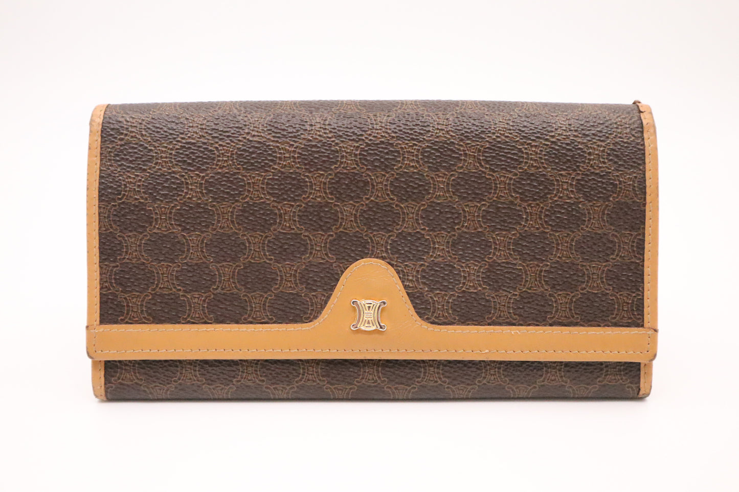 Celine Long Wallet in Brown Macadam Canvas