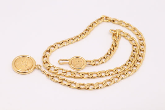 Chanel Vintage Medallion Chain-Link Belt