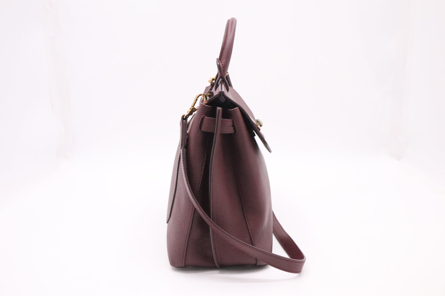 MCM Milla Handbag in Burgundy Leather