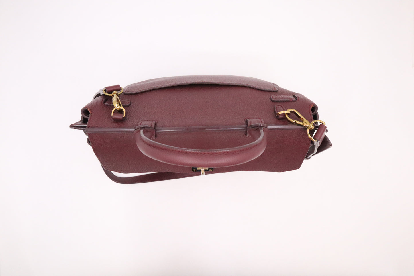 MCM Milla Handbag in Burgundy Leather