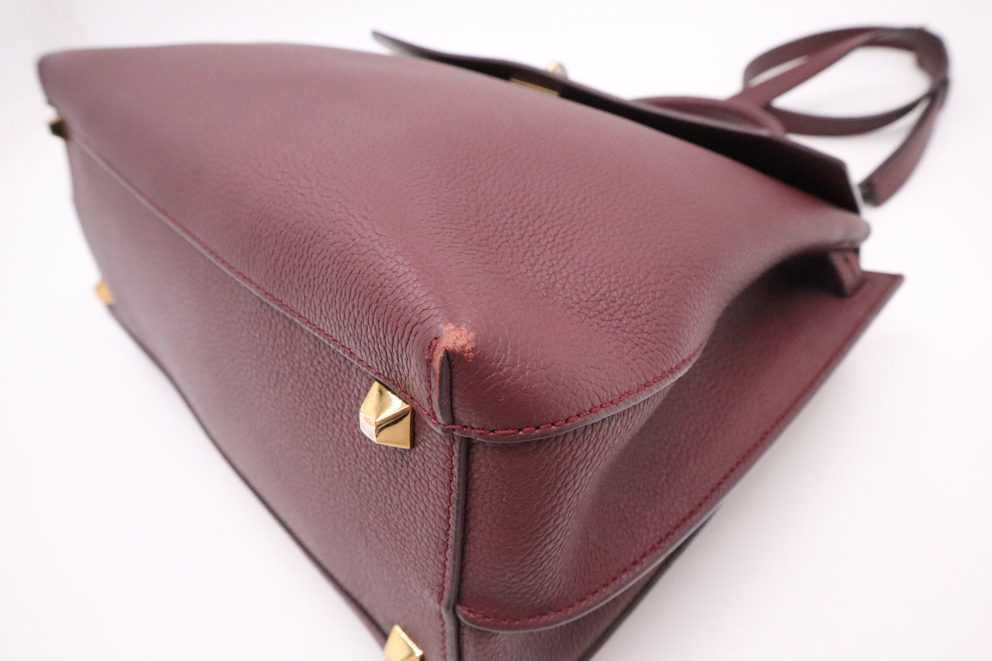 MCM Milla Handbag in Burgundy Leather