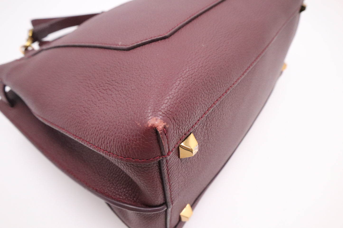 MCM Milla Handbag in Burgundy Leather