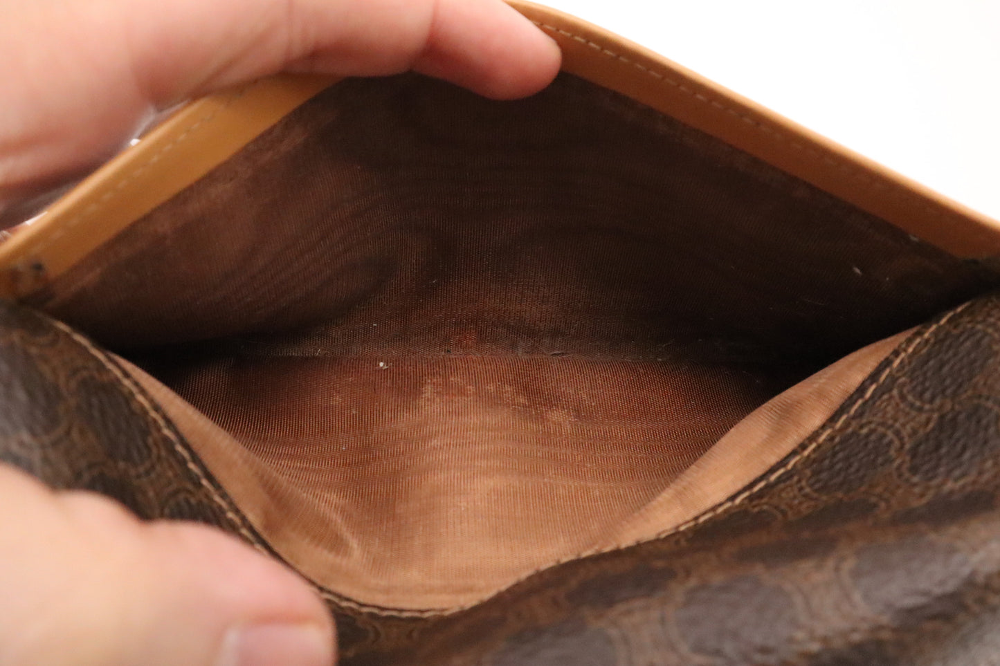 Celine Long Wallet in Brown Macadam Canvas