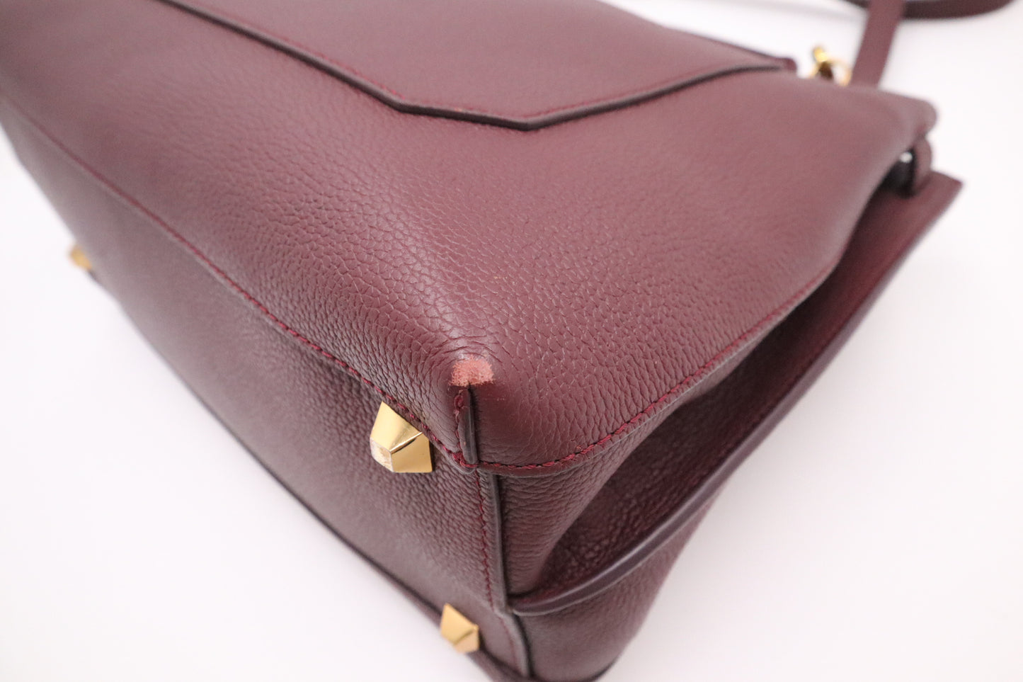 MCM Milla Handbag in Burgundy Leather