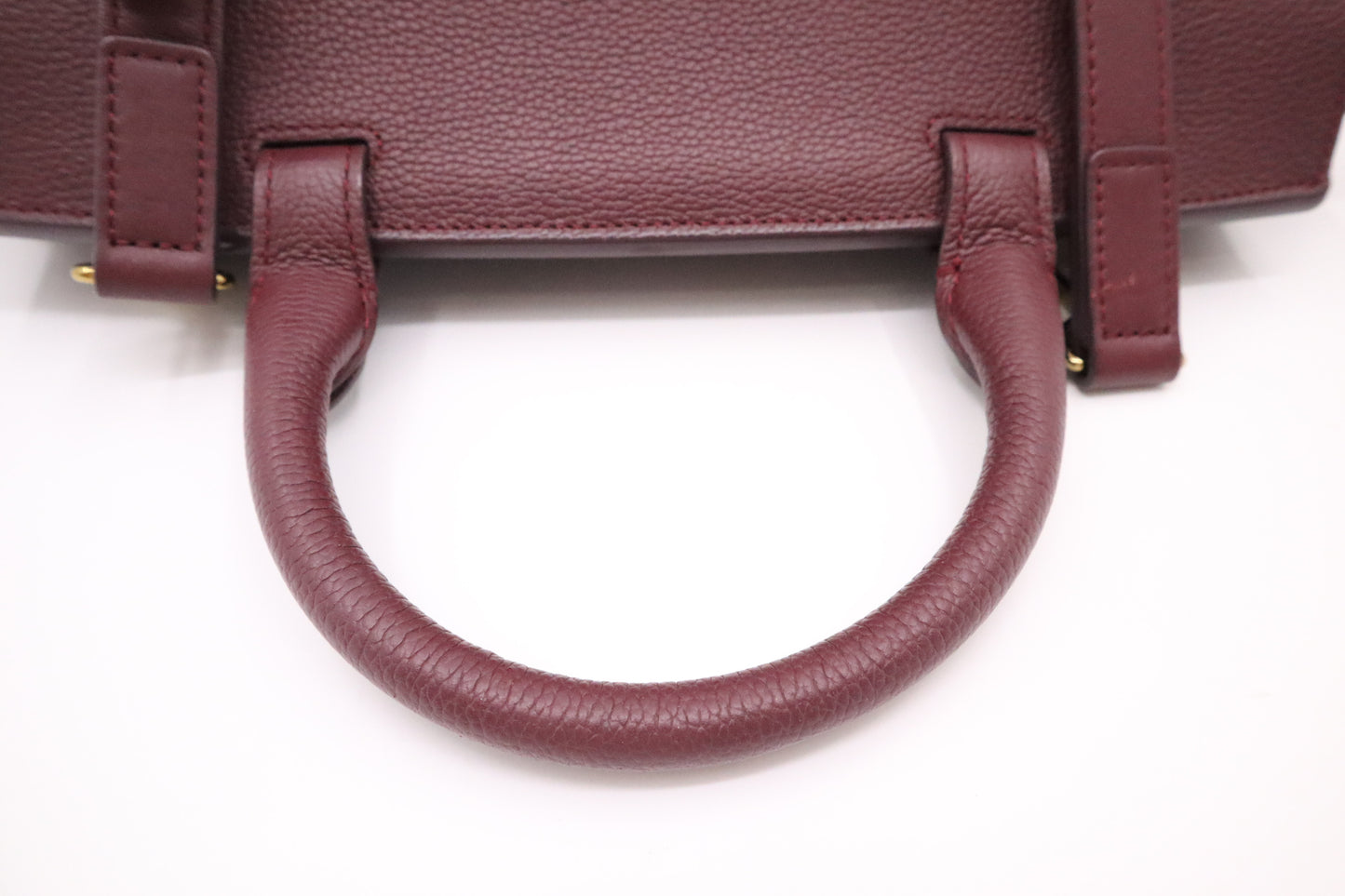 MCM Milla Handbag in Burgundy Leather