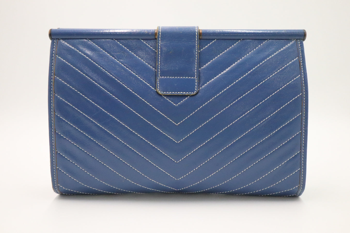 YSL Saint Laurent Clutch in Blue Leather