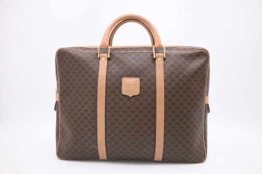 Celine Business Bag in Brown Macadam Canvas