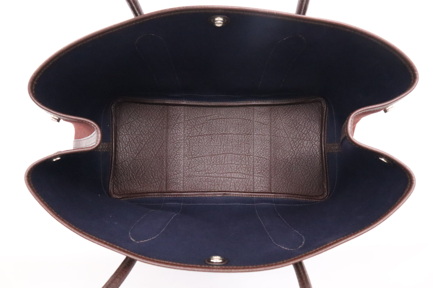 Hermes Garden Party 36 in Maroon Canvas & Dark Brown Leather