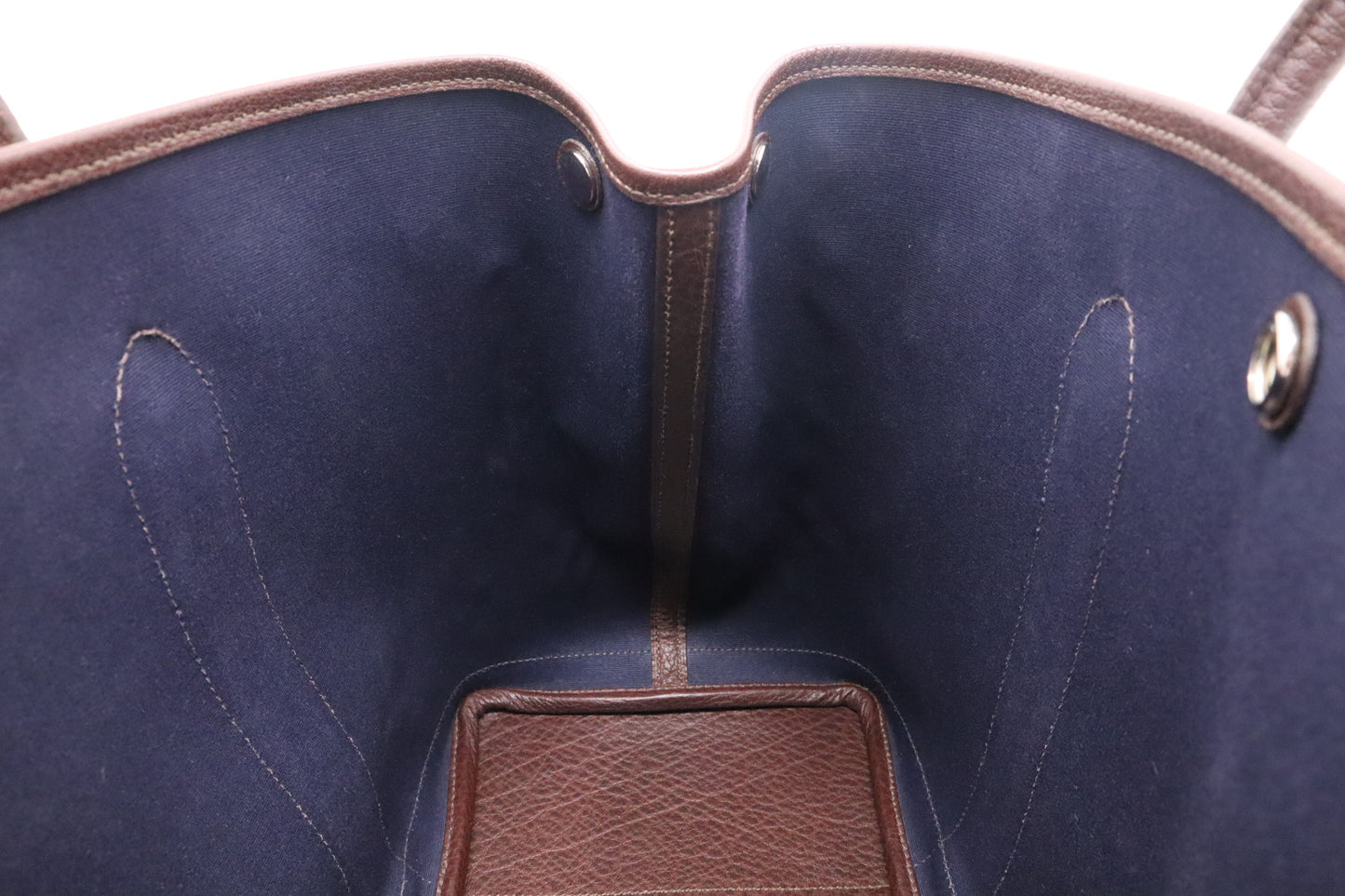 Hermes Garden Party 36 in Maroon Canvas & Dark Brown Leather