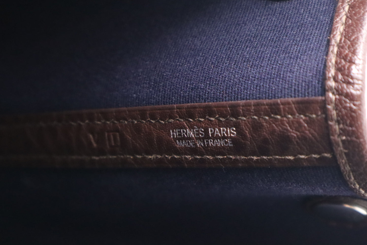 Hermes Garden Party 36 in Maroon Canvas & Dark Brown Leather