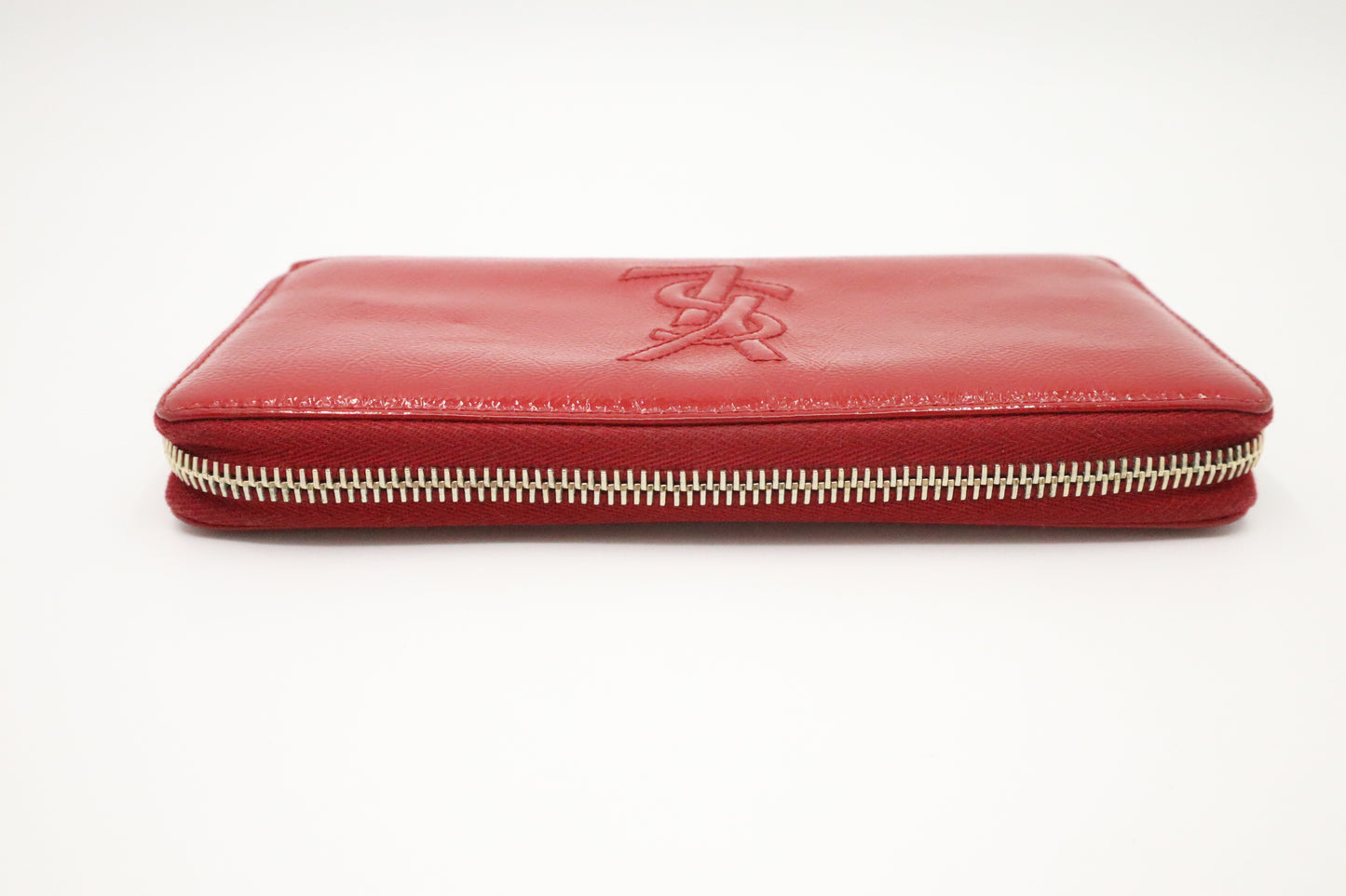 YSL Saint Laurent Compact Wallet in Patent Red Leather