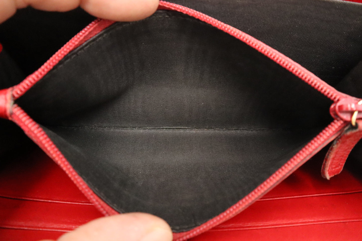 YSL Saint Laurent Compact Wallet in Patent Red Leather