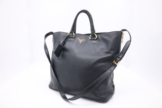 Prada 2-Way Bag in Black Leather