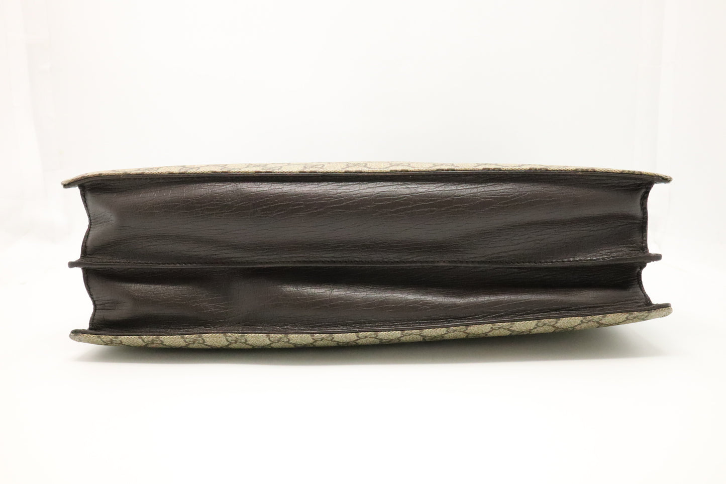 Gucci Business Case in GG Supreme Canvas and Brown Leather