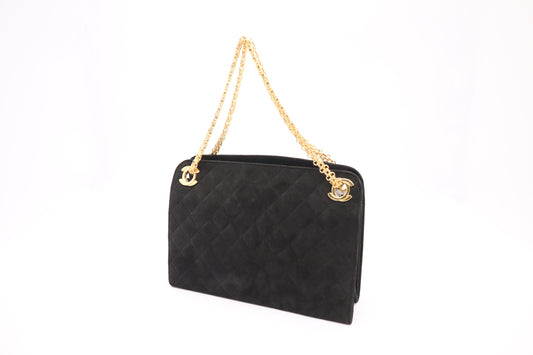 Chanel Shoulder Bag in Black Suede