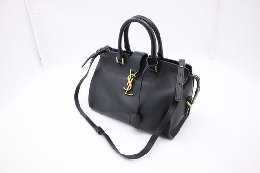 YSL Saint Laurent Cabas in Black Leather