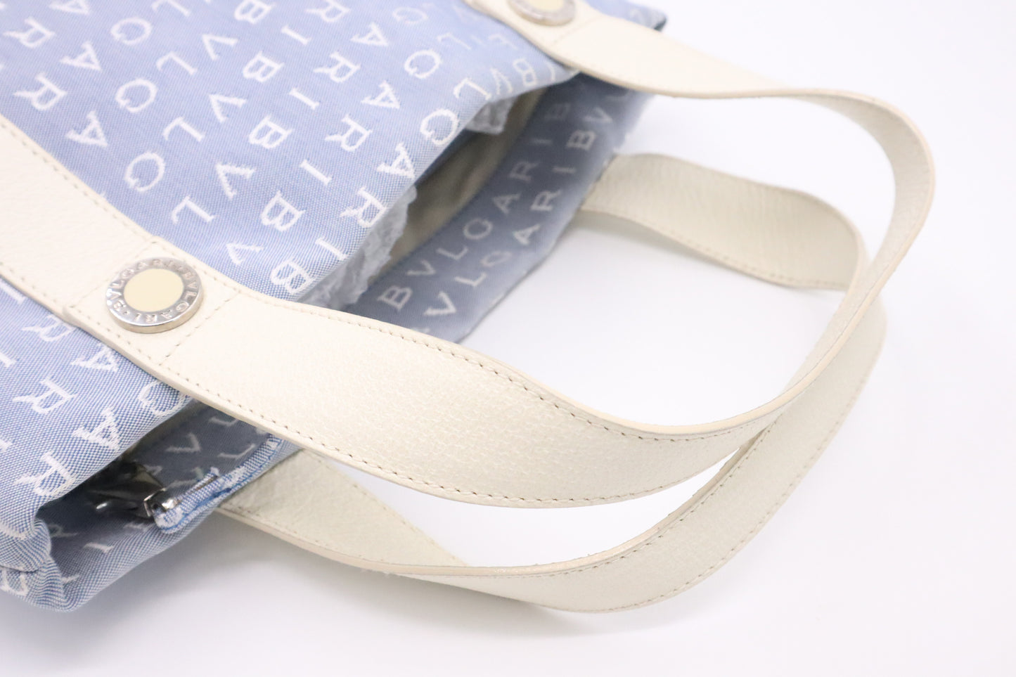 Bvlgari Tote Bag in Pale Blue Canvas