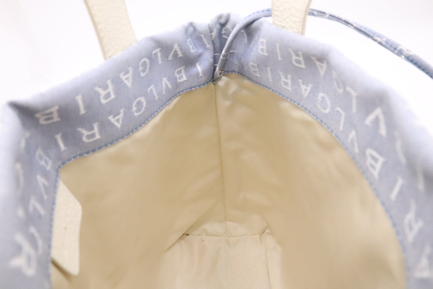 Bvlgari Tote Bag in Pale Blue Canvas