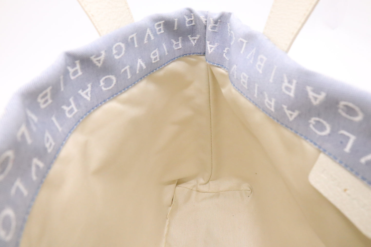Bvlgari Tote Bag in Pale Blue Canvas
