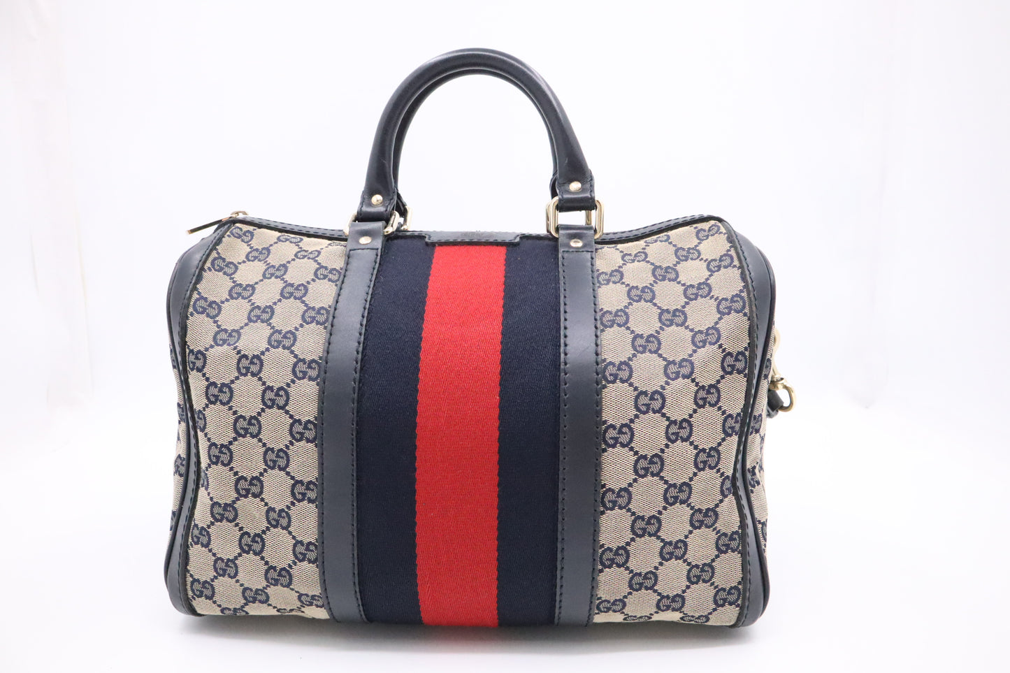 Gucci Boston Bag in Navy GG Canvas