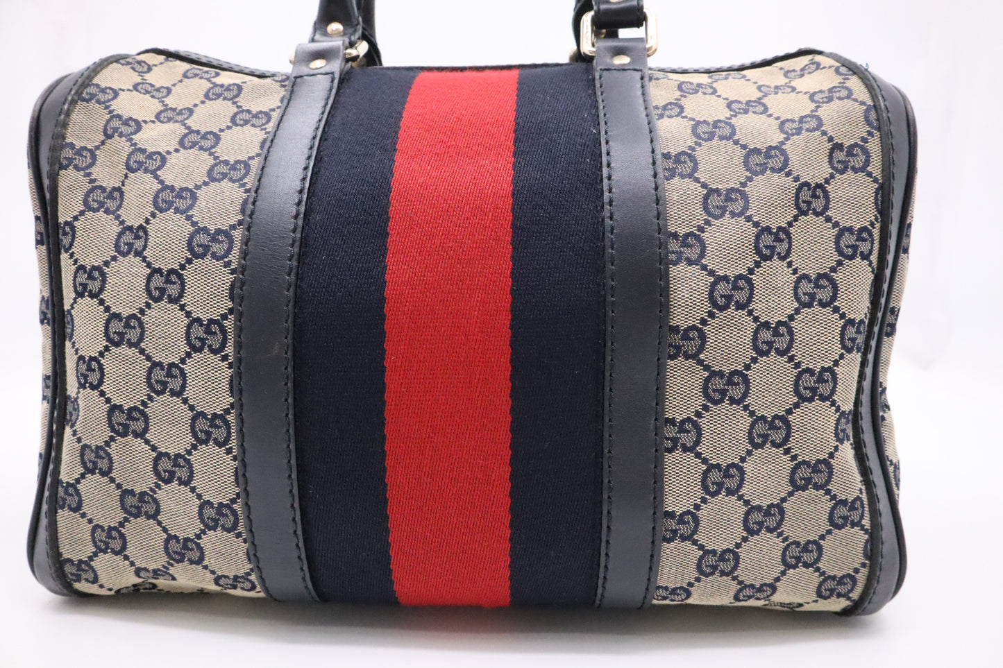 Gucci Boston Bag in Navy GG Canvas