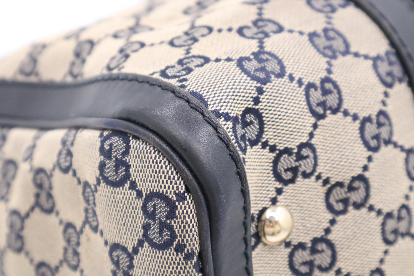 Gucci Boston Bag in Navy GG Canvas