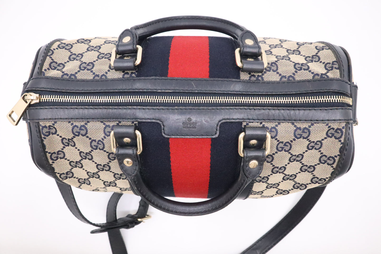 Gucci Boston Bag in Navy GG Canvas