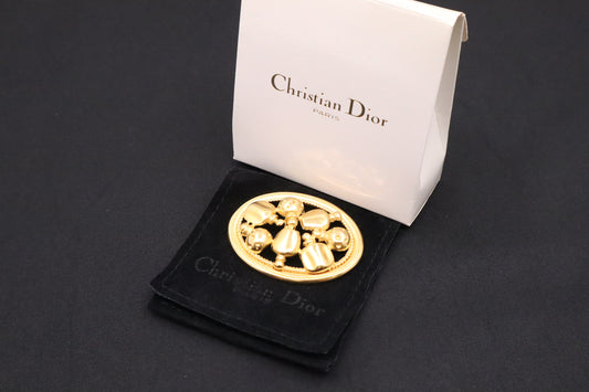 Dior Perfume Motif Broach in Gold Metal