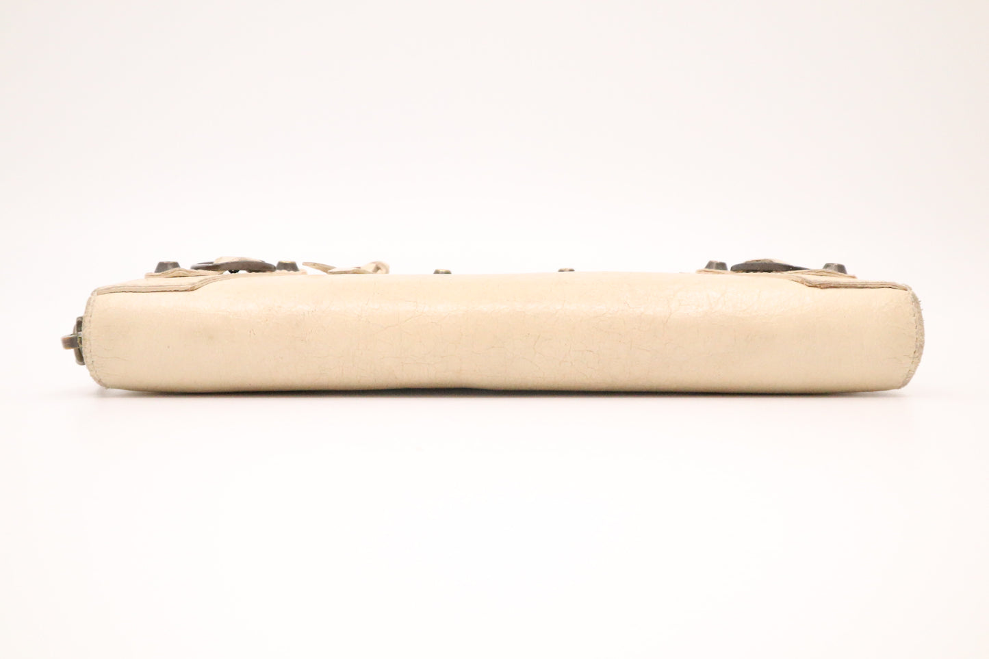 Balenciaga Le Cagole Zip Around Wallet in Beige Leather
