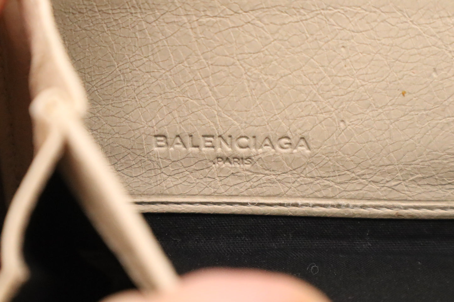 Balenciaga Le Cagole Zip Around Wallet in Beige Leather