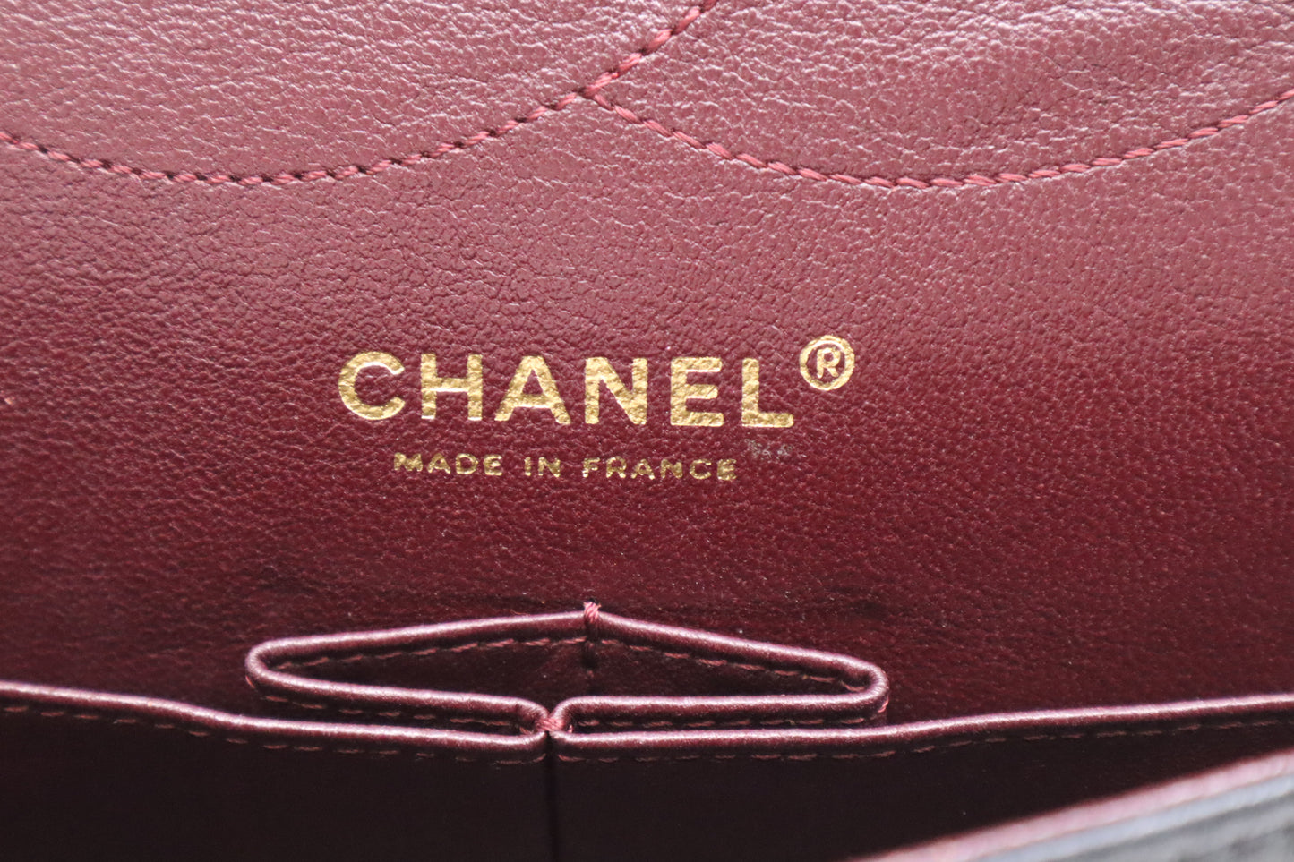 Chanel 2.55 Large Patent Flap in Black Matelasse Leather