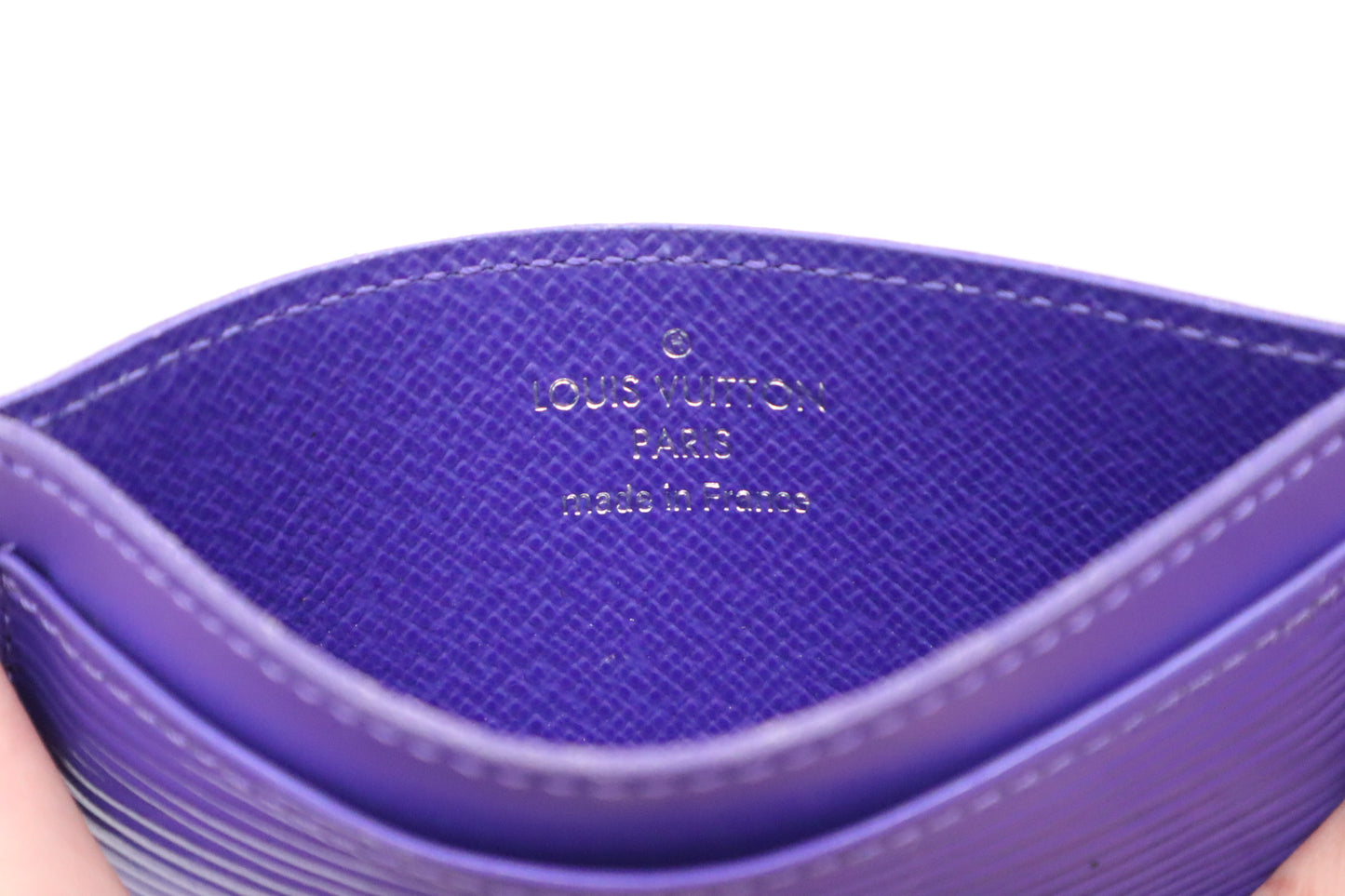 Louis Vuitton Card Holder in Purple Epi Leather