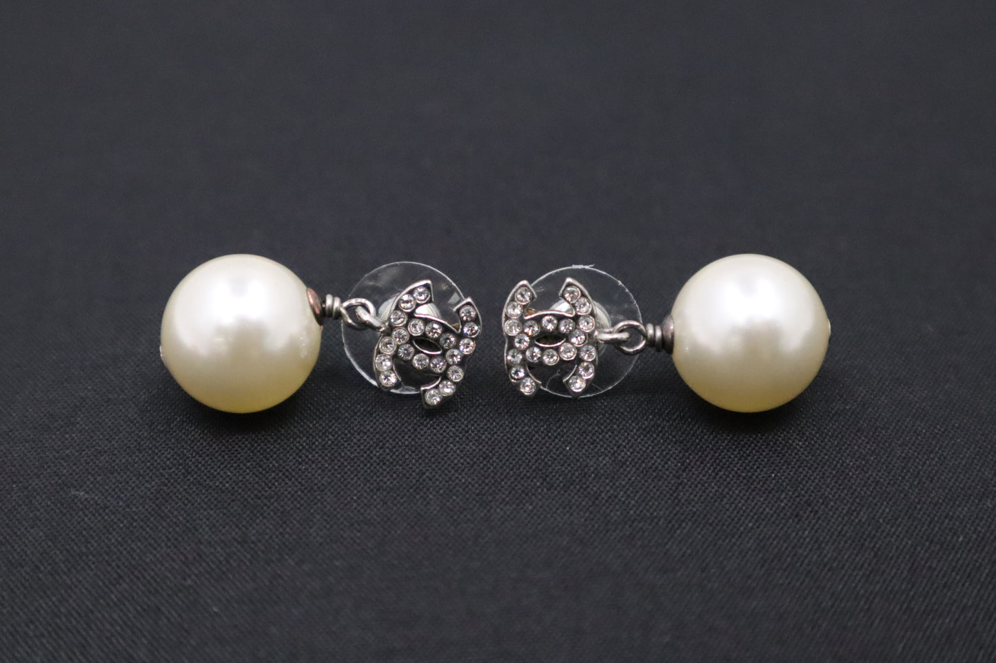 Chanel Rhinestone Pearl Earrings