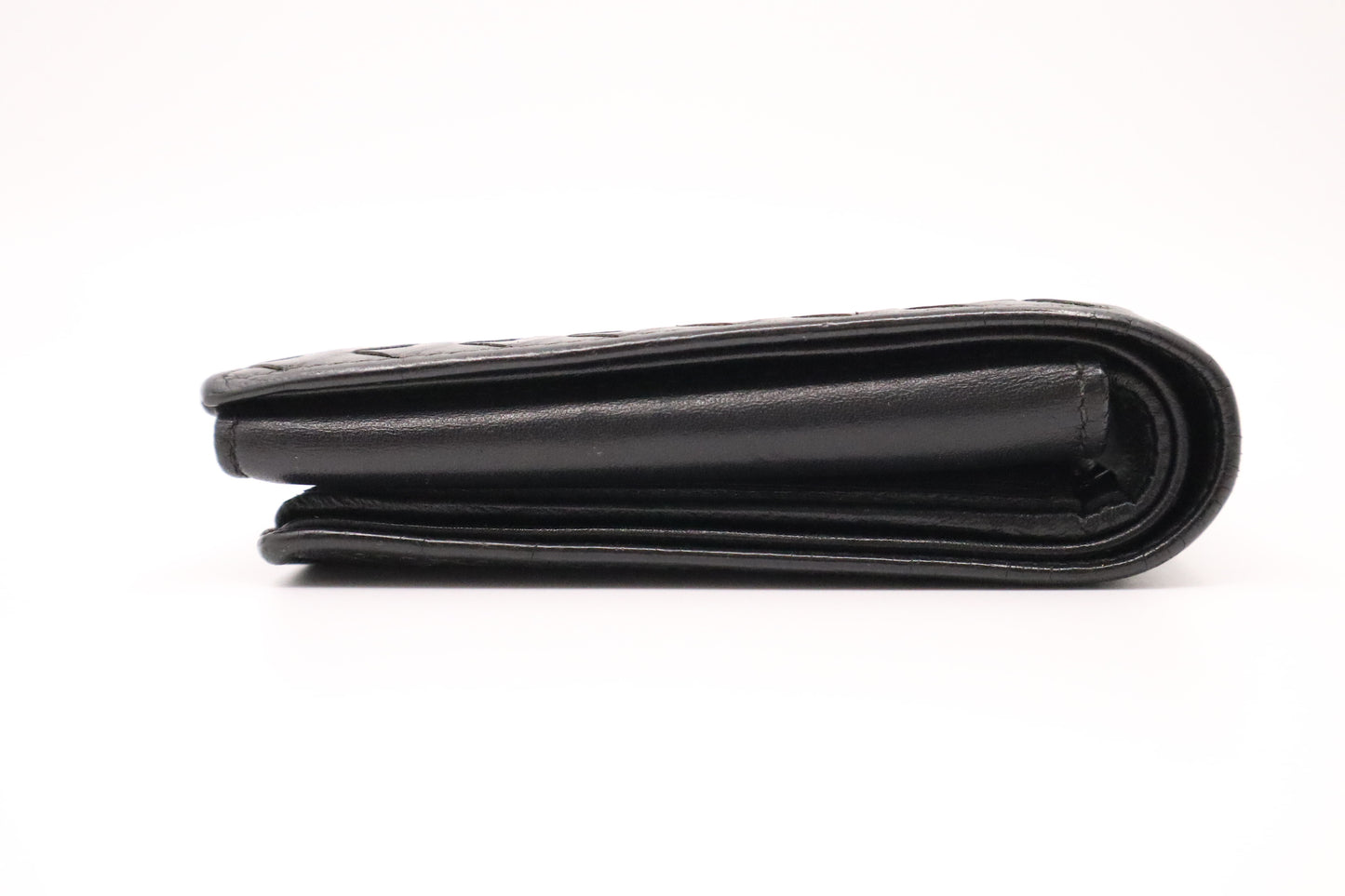 Bottega Veneta Bifold Wallet in Black Intrecciato Leather