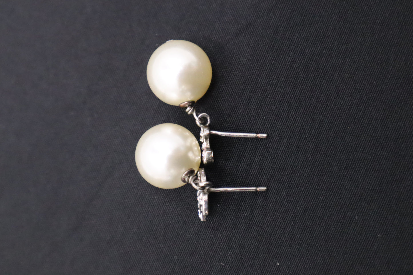Chanel Rhinestone Pearl Earrings