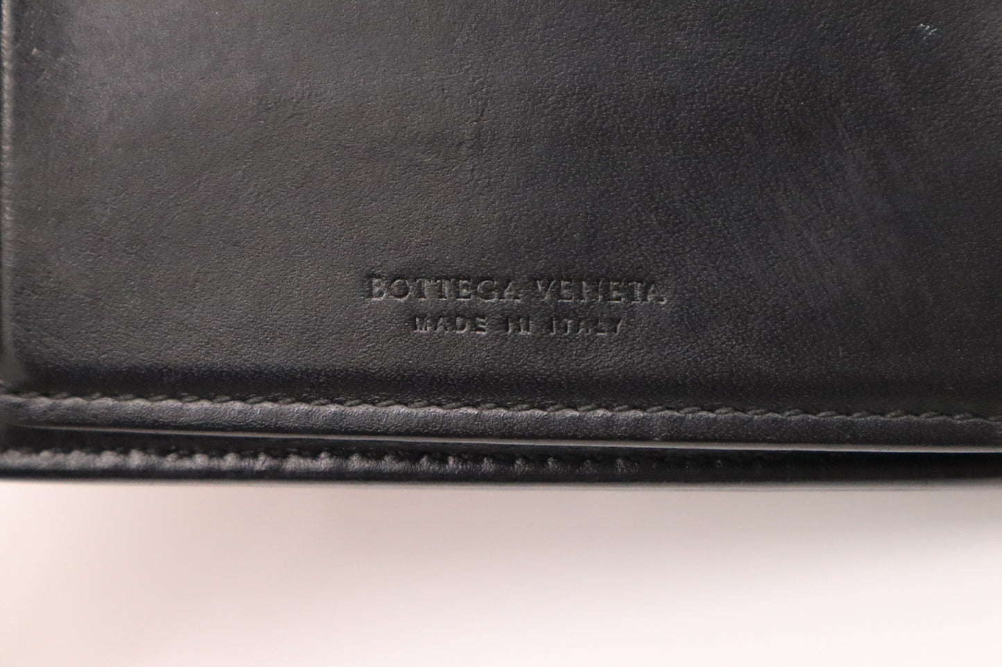 Bottega Veneta Bifold Wallet in Black Intrecciato Leather