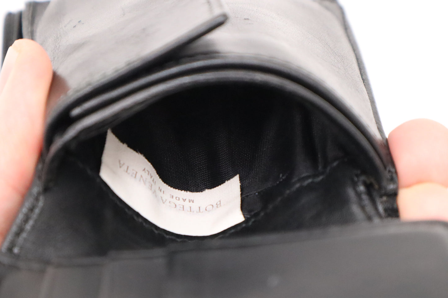 Bottega Veneta Bifold Wallet in Black Intrecciato Leather
