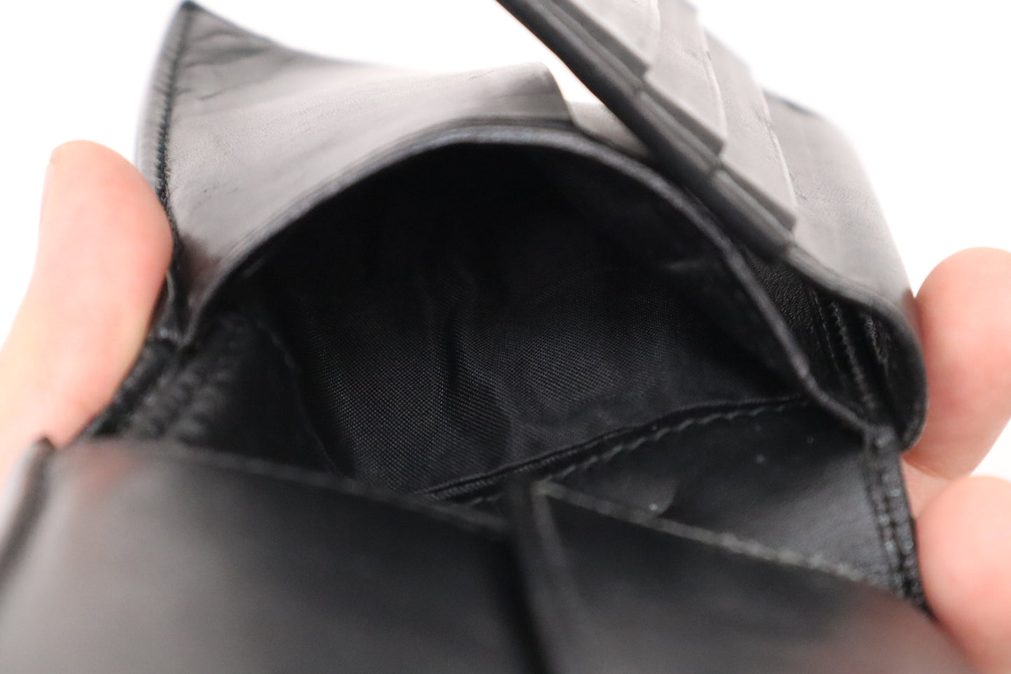 Bottega Veneta Bifold Wallet in Black Intrecciato Leather