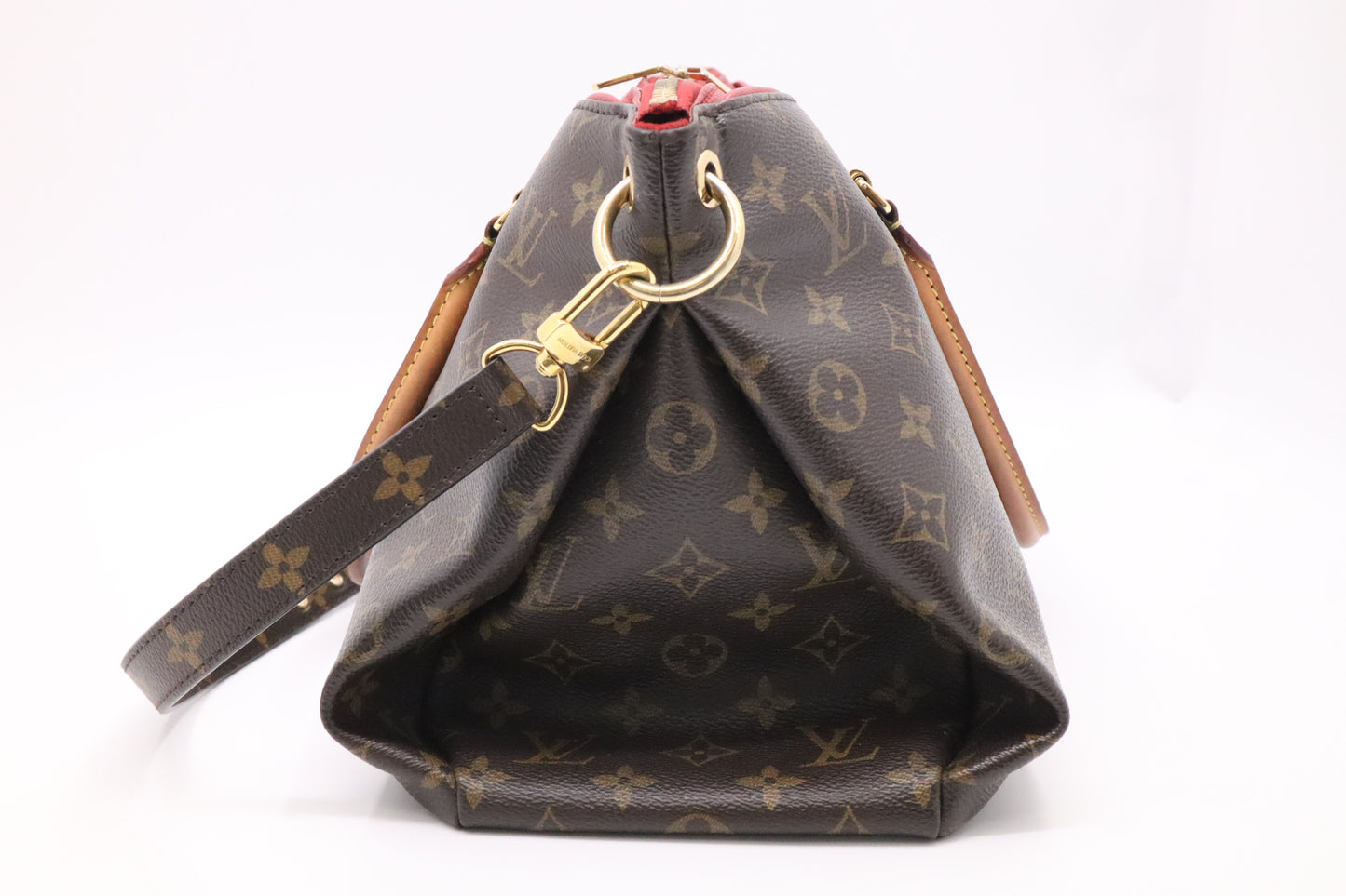 Louis Vuitton Pallas in Red Leather & Monogram Canvas