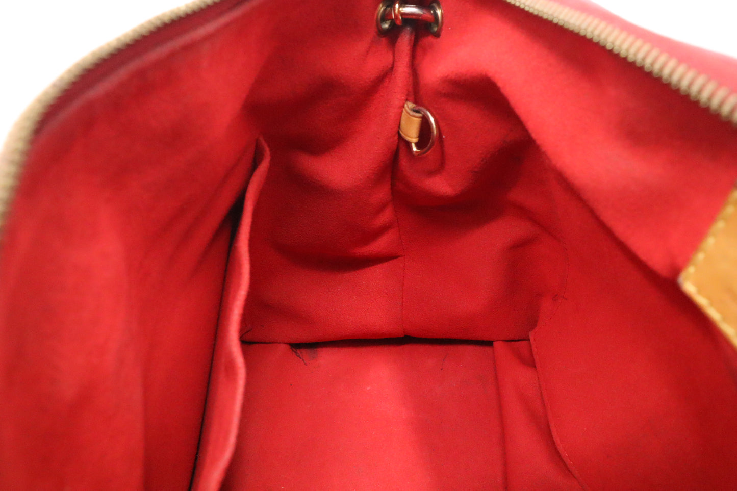 Louis Vuitton Pallas in Red Leather & Monogram Canvas