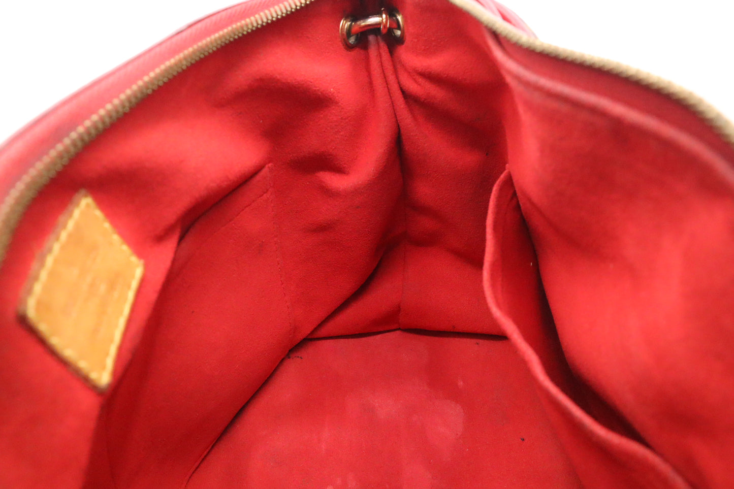 Louis Vuitton Pallas in Red Leather & Monogram Canvas