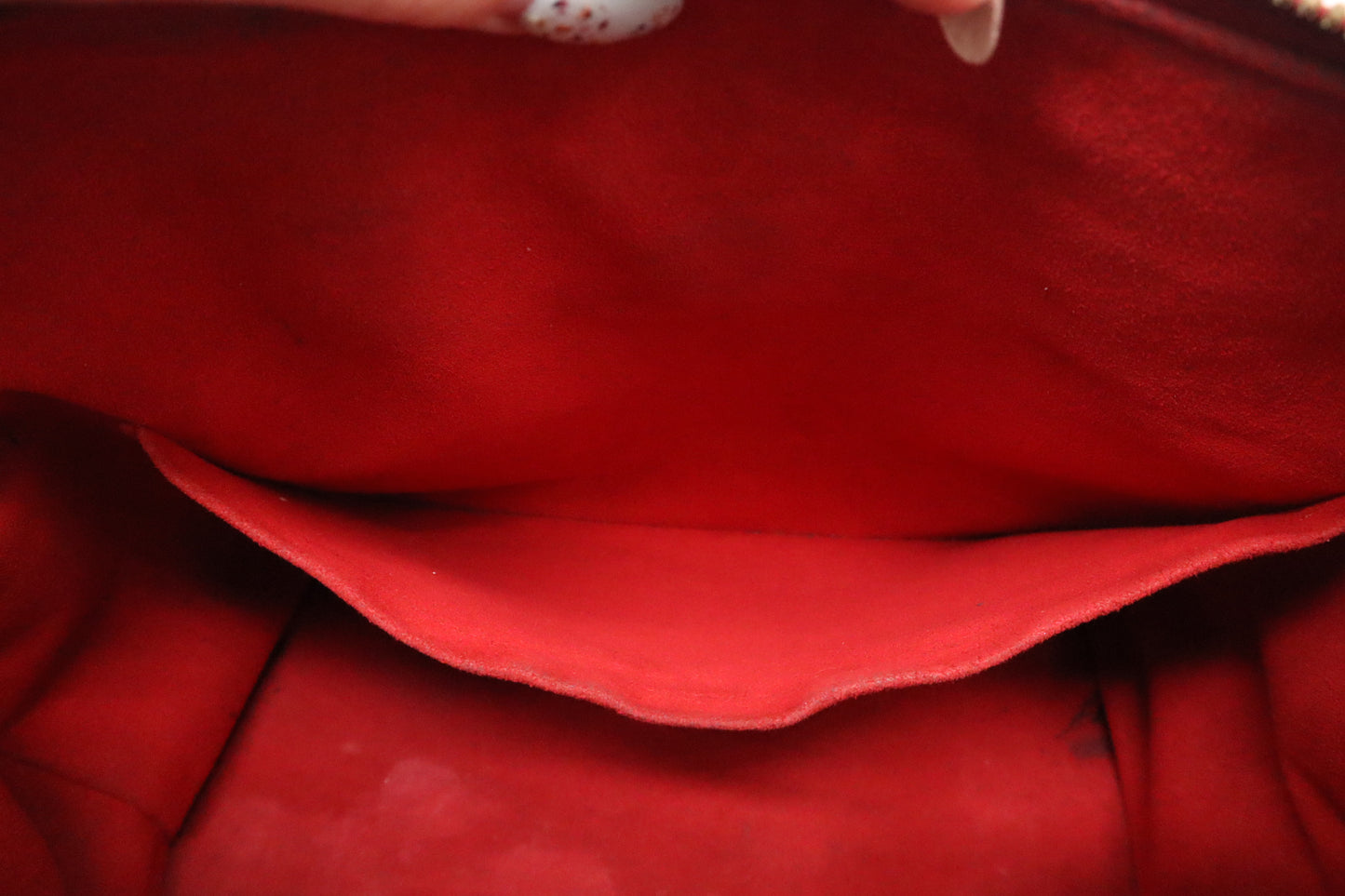 Louis Vuitton Pallas in Red Leather & Monogram Canvas