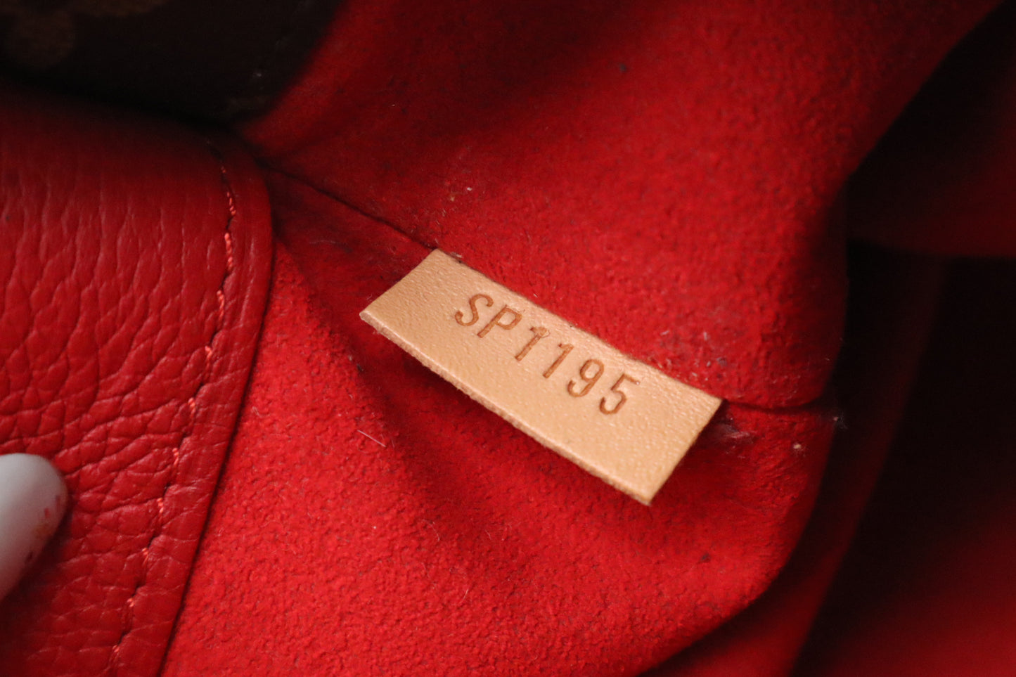 Louis Vuitton Pallas in Red Leather & Monogram Canvas