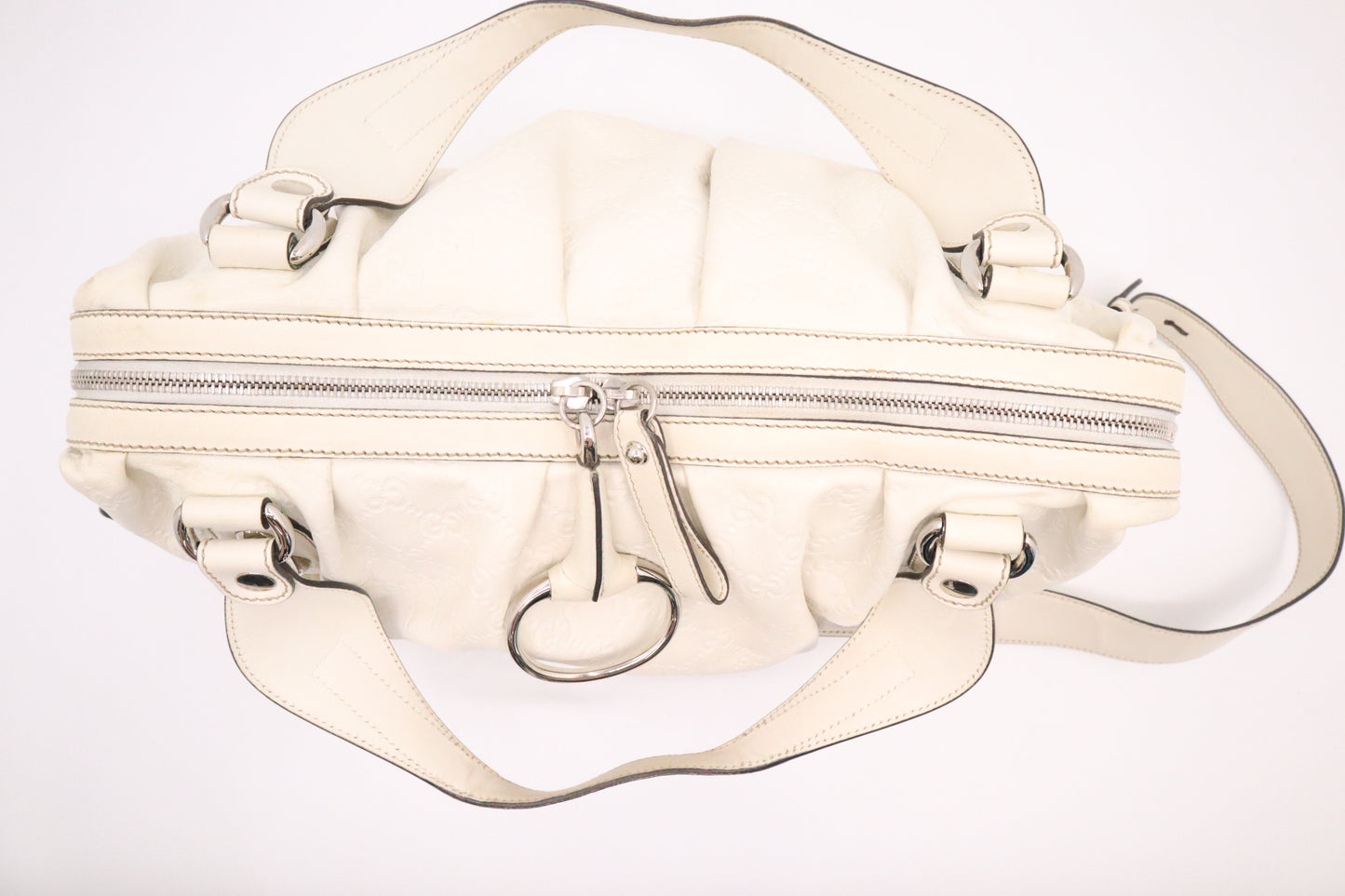 Gucci Boston Bag in Off White Guccissima Leather