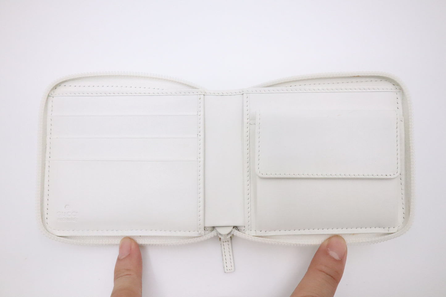 Gucci Compact Wallet in White Patent Leather
